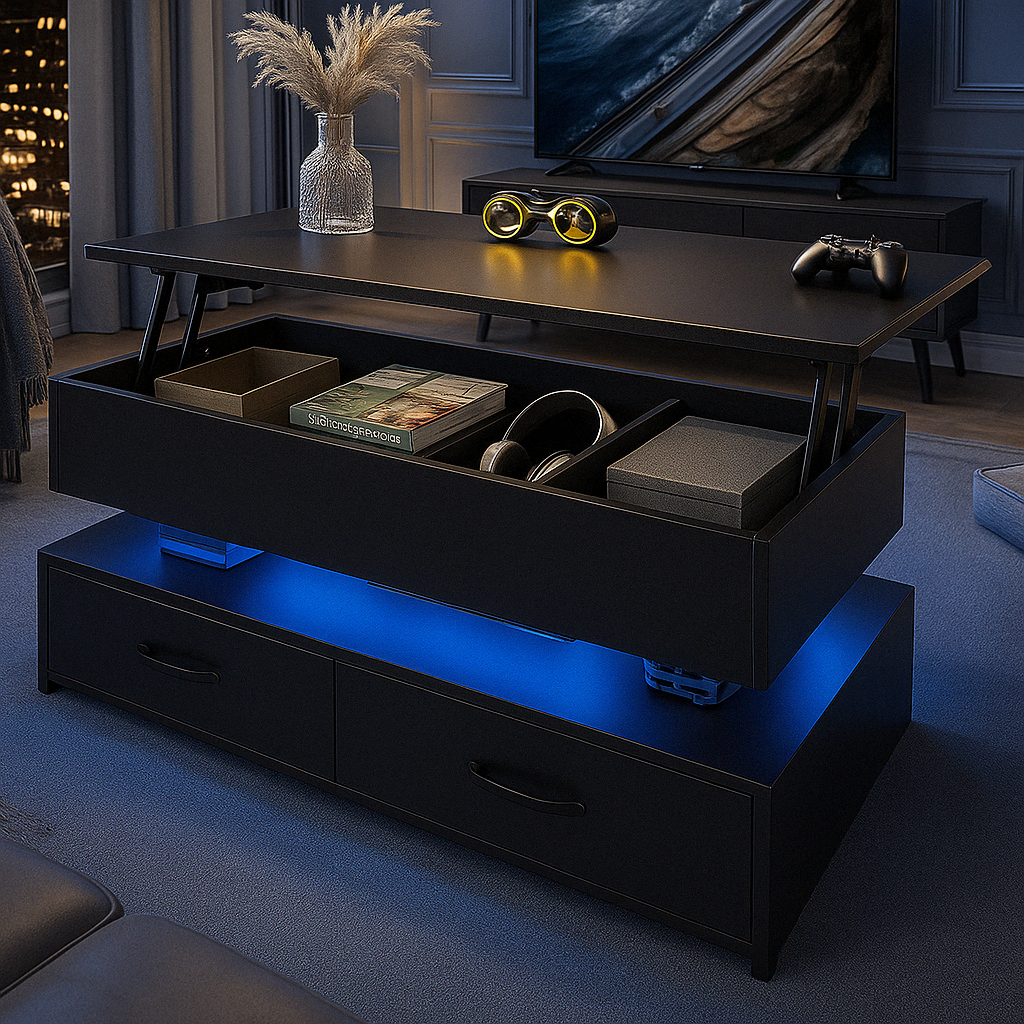 Table with 2 Drawers & LED Light