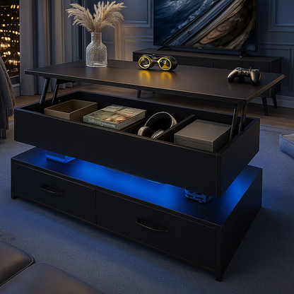 Table with 2 Drawers & LED Light